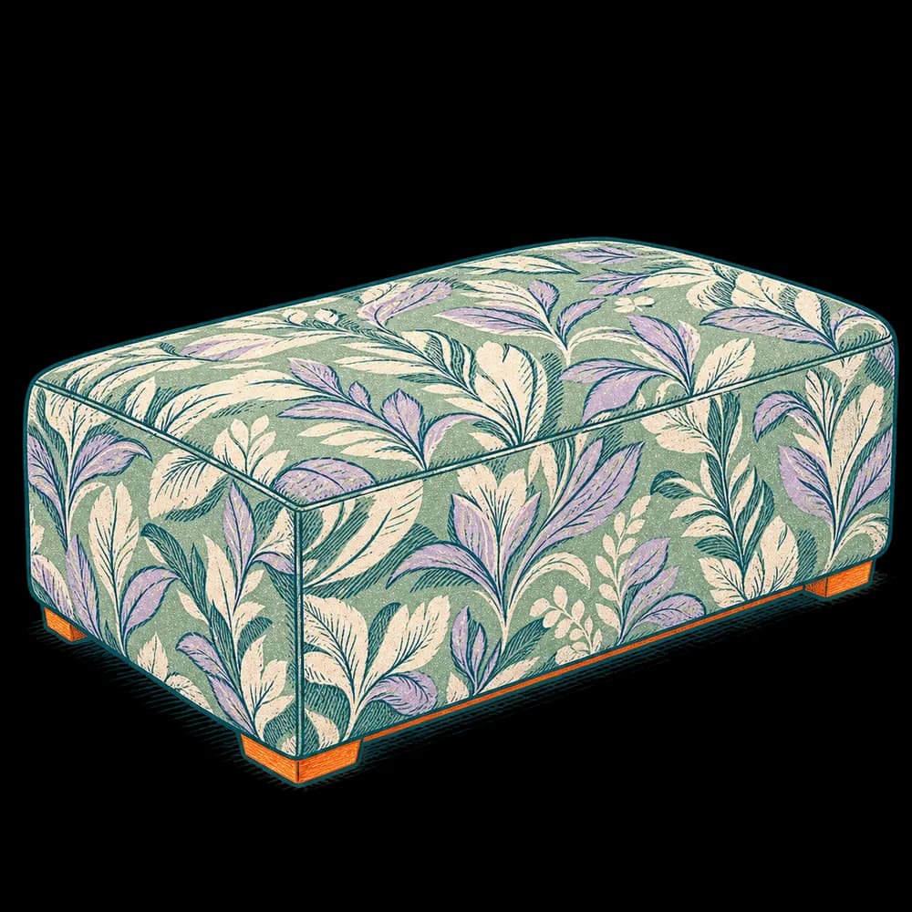 Selva · Puff en tapiz estampado · Relieve