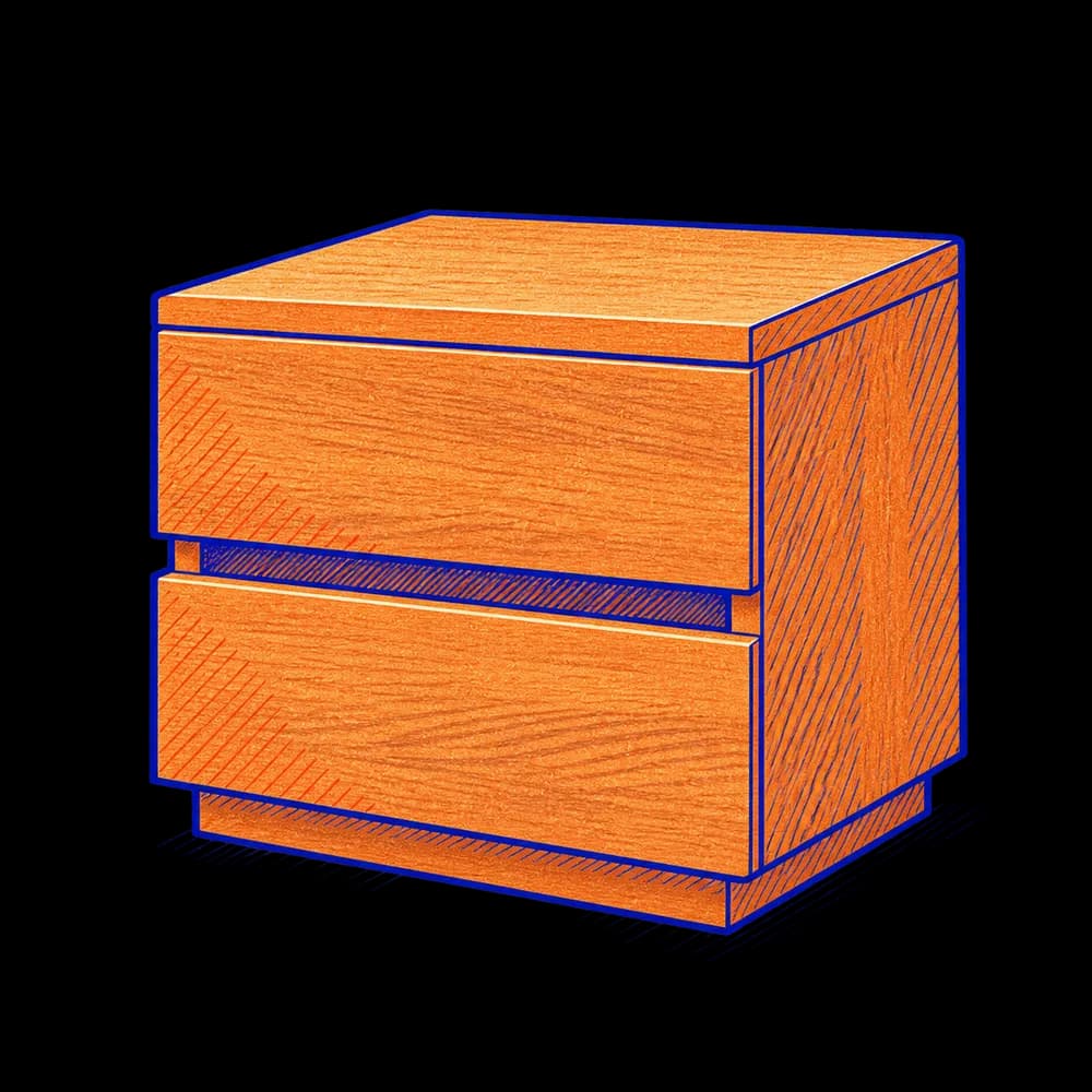 Nido · Mesa de noche flotante · Relieve