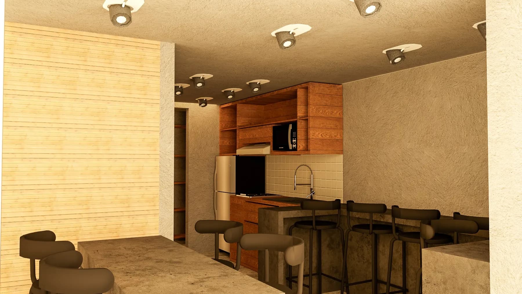 Oficina Sapuga · La sala de trabajo con las divisiones de vidrio esmerilado. · IO's Architecture