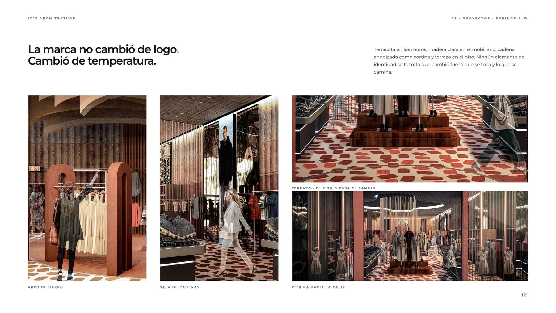 Springfield · La tabla de los ocho materiales con su proveedor. · IO's Architecture